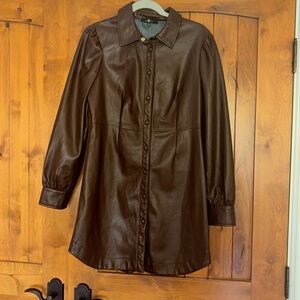 Brown leather dress